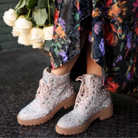 Betsey Johnson Rinestone Boots - Picture 1 of 5